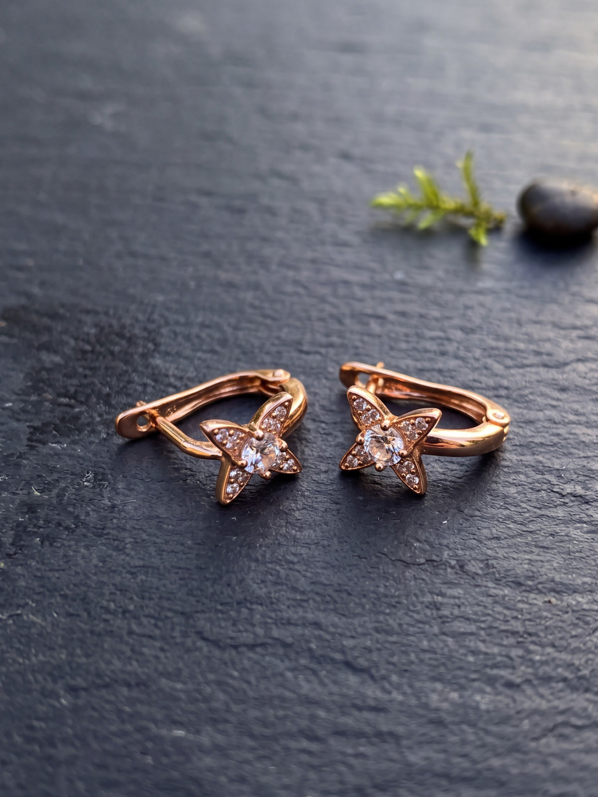 Fairy Flower Star Hoop Earrings