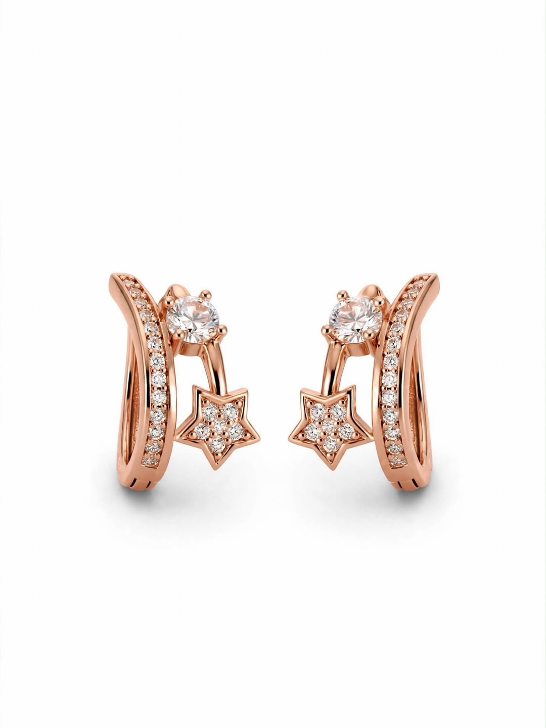 Rose Starburst Hoop Earrings