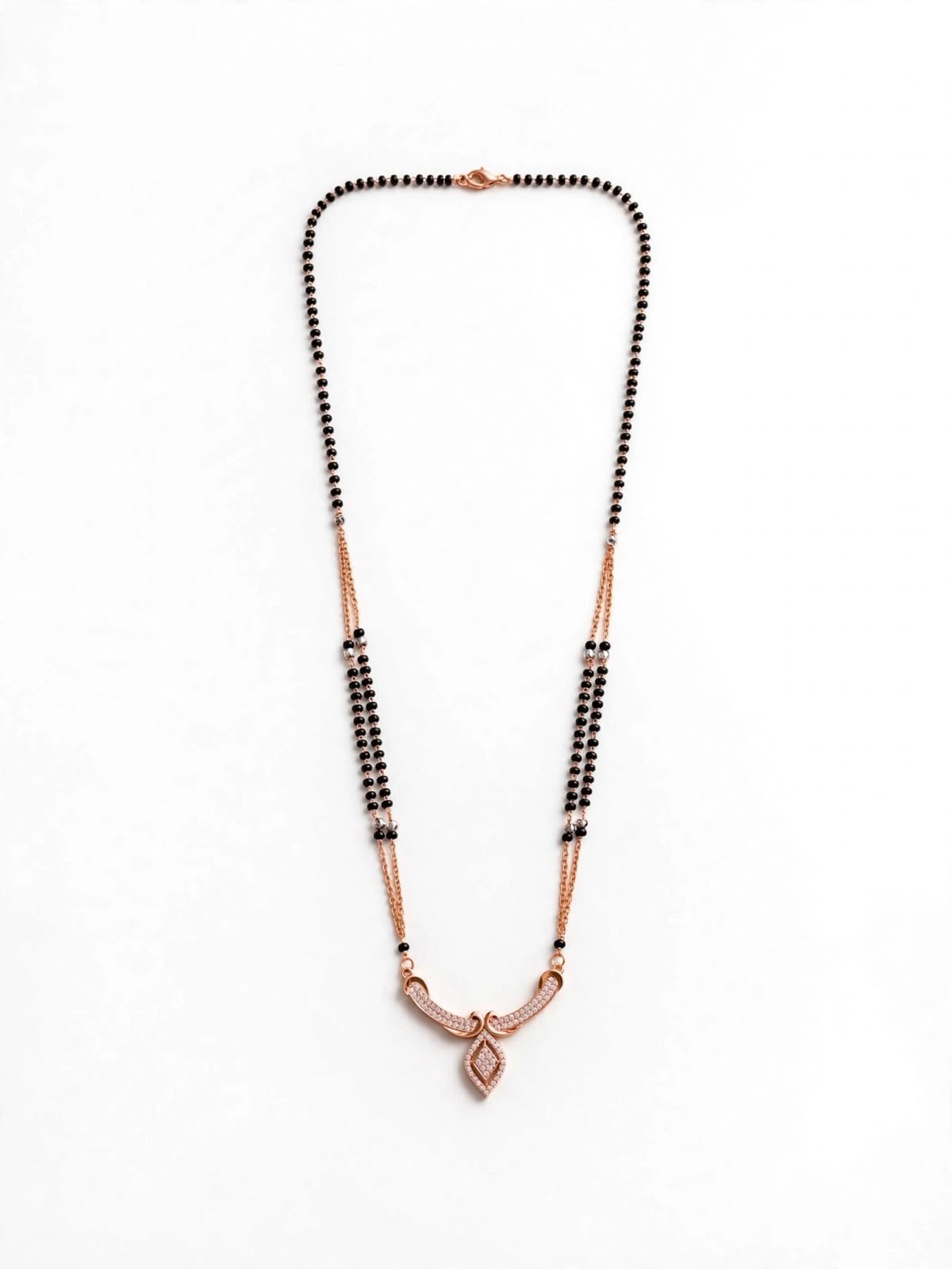 Rose Leaf Charm Curved Mangalsutra