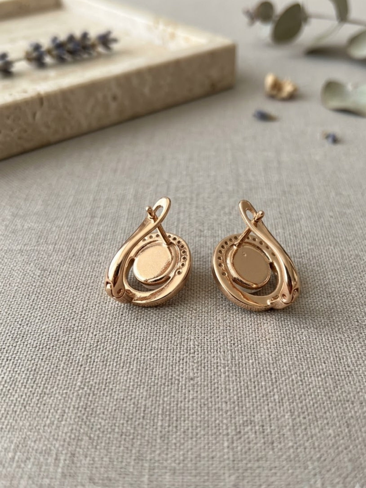 Eternal Pearl Blue Enamel Hoop Earrings