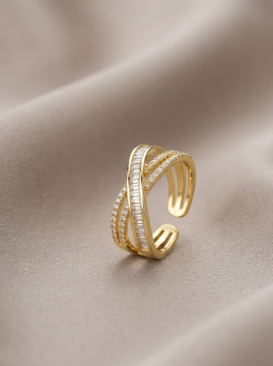 Imperial Criss-Cross Pavé Ring
