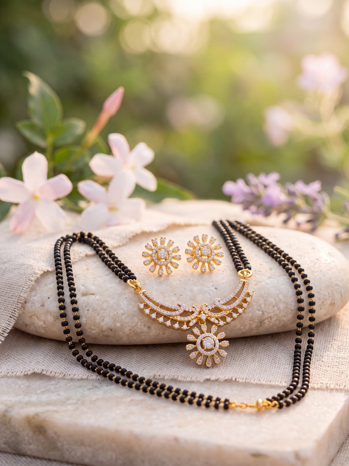 Chandni Floral Kundan Mangalsutra Set