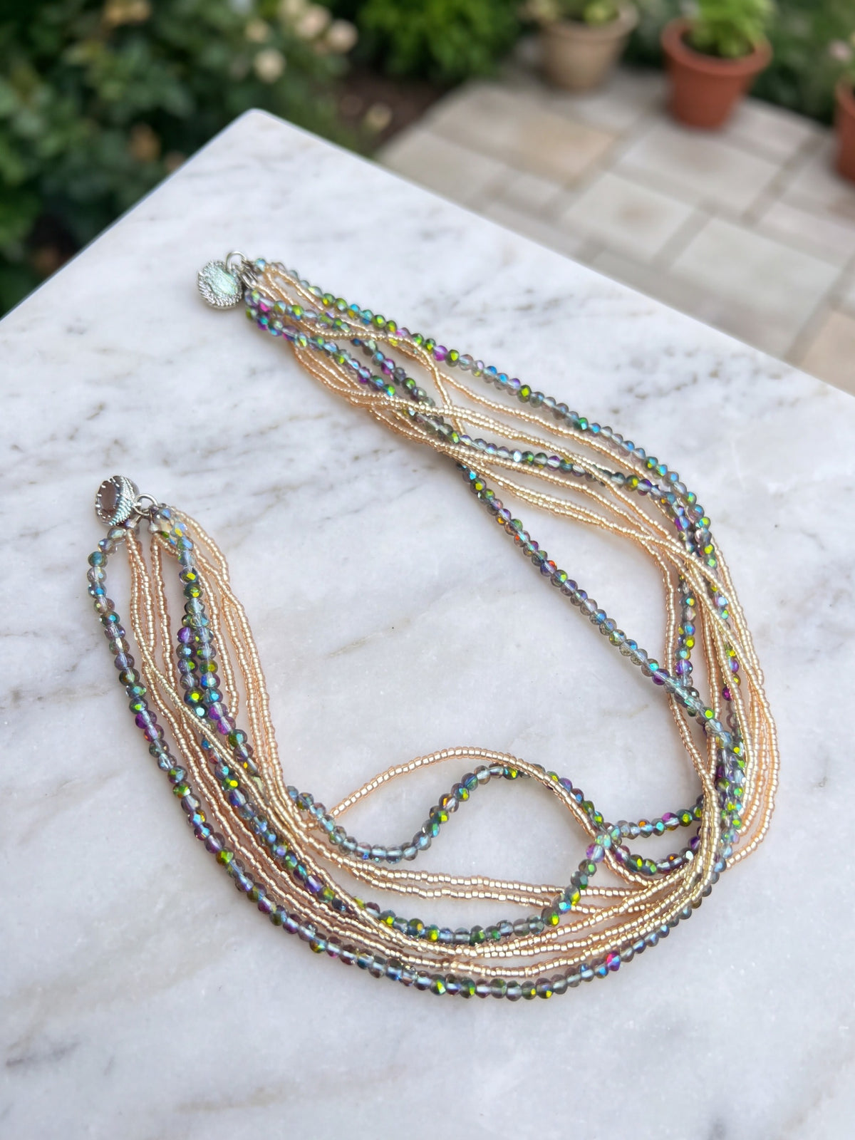 Rose Gold Grey — Royal Crystal Magnet Necklace