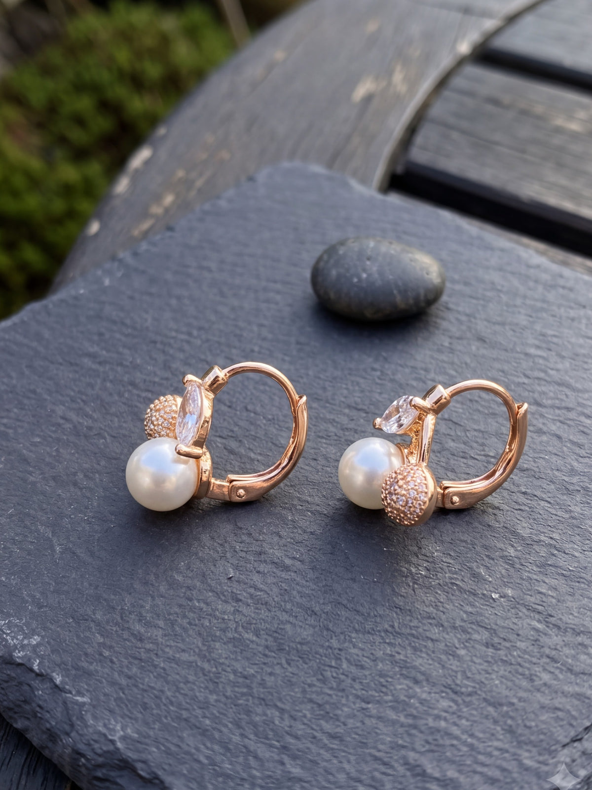 Pearl Cherry Bali Floral Earrings