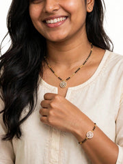 Golden Circle Stone Mangalsutra Set