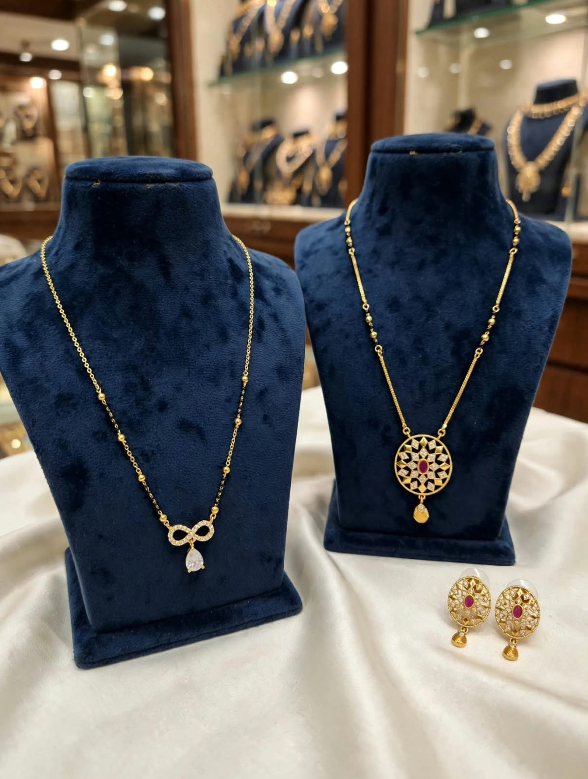 Golden Infinity Ruby Mangalsutra Set