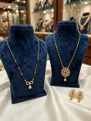 Golden Infinity Ruby Mangalsutra Set