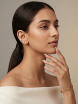 Golden Oval Link Stone Bracelet
