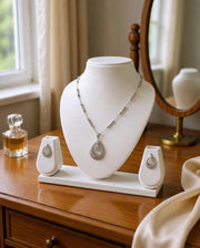 Silver Teardrop Elegance Necklace Set