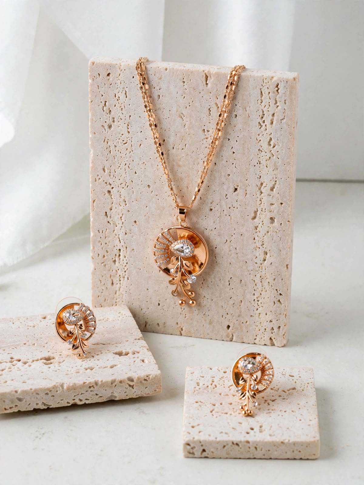 Rose Floral Radiance Necklace Set