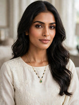 Golden Green Oval Mangalsutra