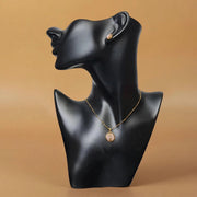Golden Geometric Halo Necklace Set