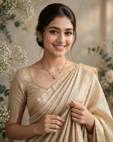 Golden Pink Round Pendant Mangalsutra