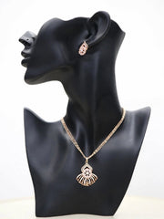 Rose Floral Double-Layer Necklace Set