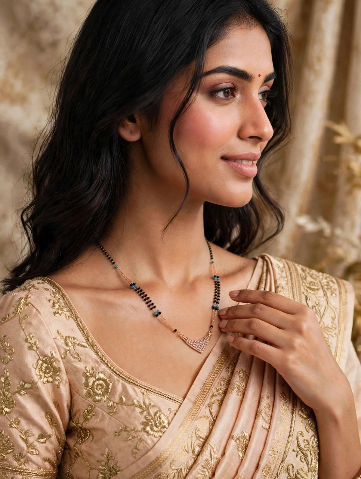 Rose Geometric Spark Mangalsutra