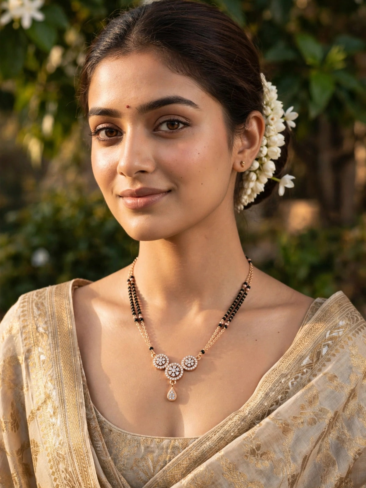 Rose Triple Radiance Teardrop Mangalsutra