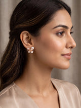 Rose Gold Butterfly Crystal Stud Earrings
