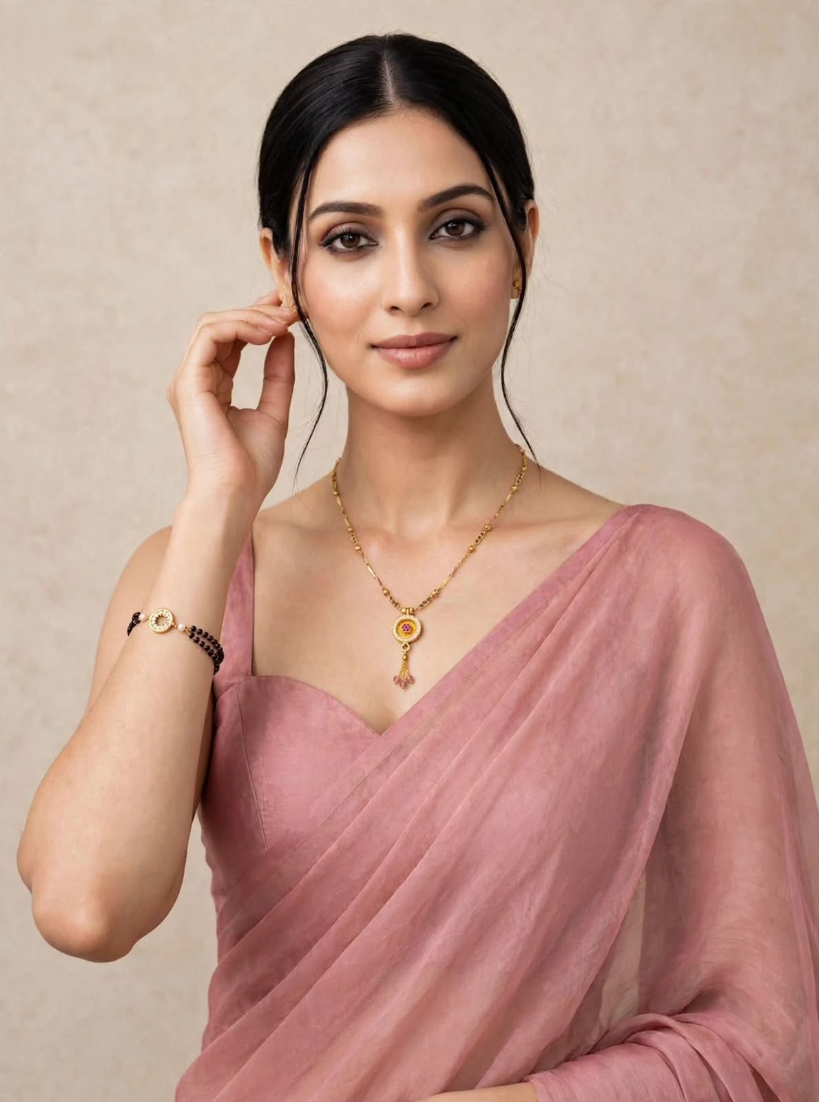 Pink Halo Dual Mangalsutra Set