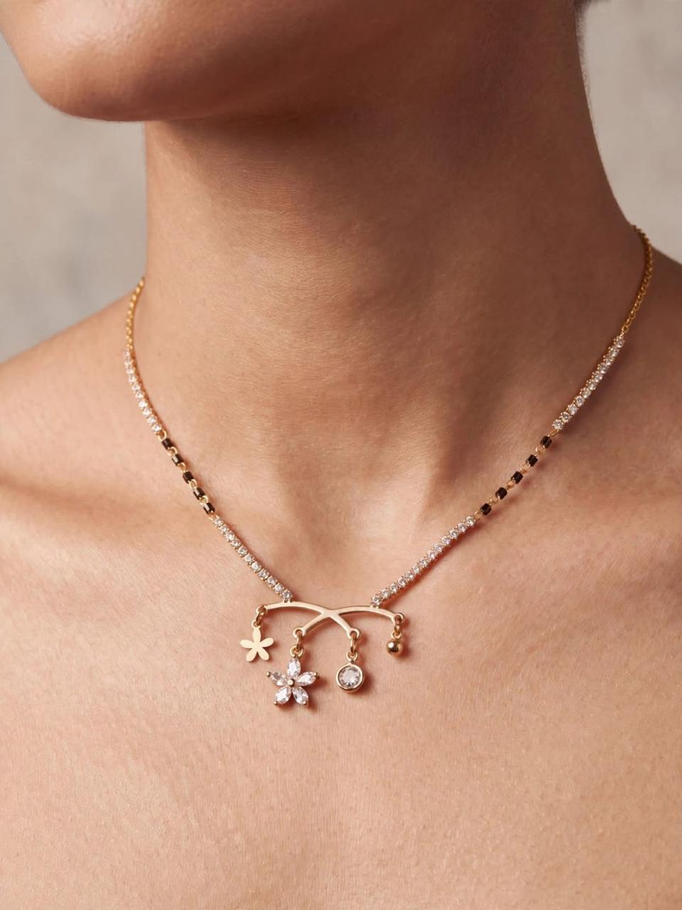 Rose Floral Drop Mangalsutra