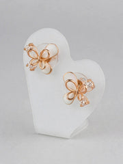 Rose Gold Butterfly Crystal Stud Earrings