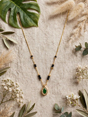 Golden Green Oval Mangalsutra