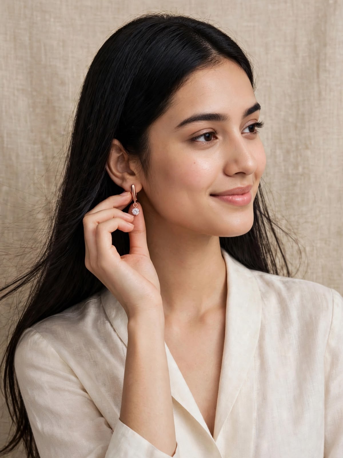 Rose Gold Teardrop Crystal Drop Earrings