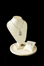 Silver Teardrop Elegance Necklace Set