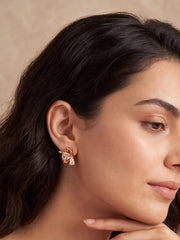 Rose Gold Butterfly Crystal Stud Earrings