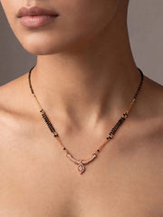 Rose Leaf Charm Curved Mangalsutra