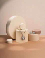 Silver Floral Radiance Necklace Set