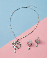 Silver Swirl Radiance Necklace Set