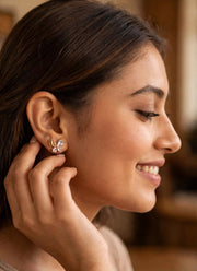 Rose Gold Butterfly Crystal Stud Earrings