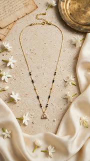 Golden Green Oval Pendant Mangalsutra