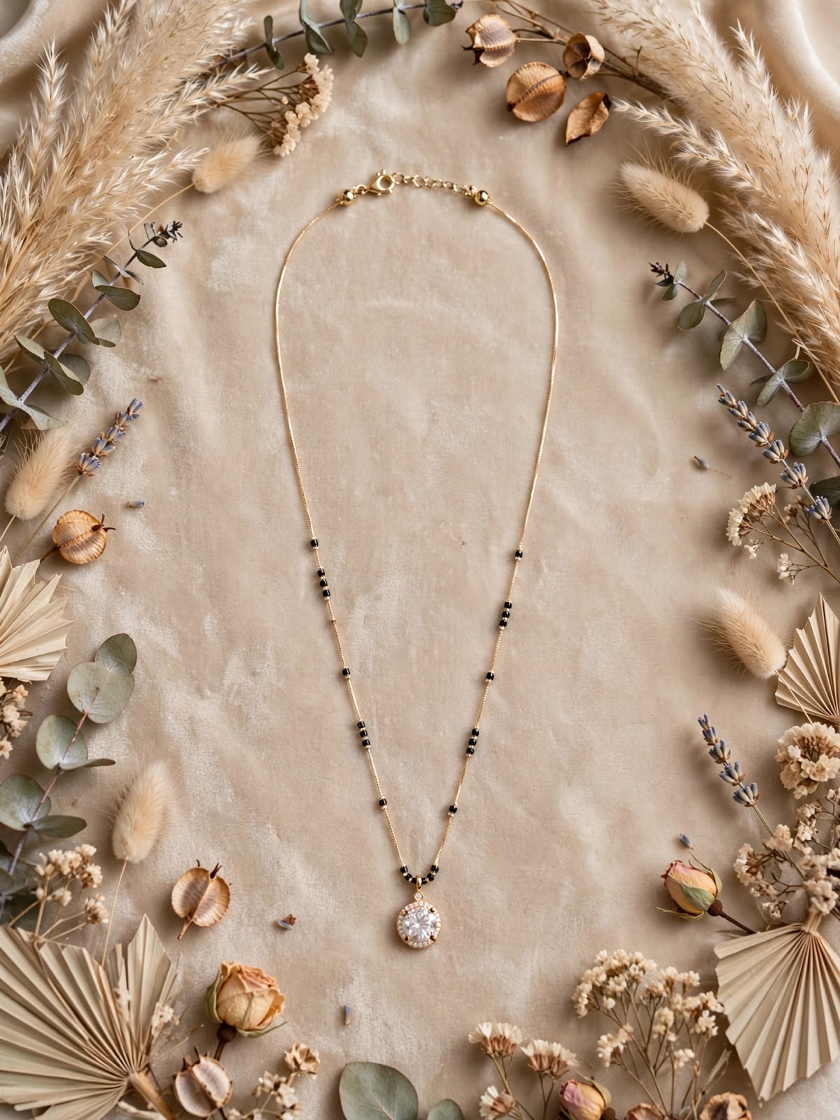 Golden Radiance Round Pendant Mangalsutra