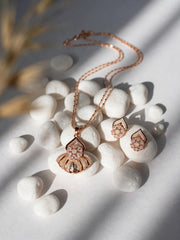Rose Floral Double-Layer Necklace Set
