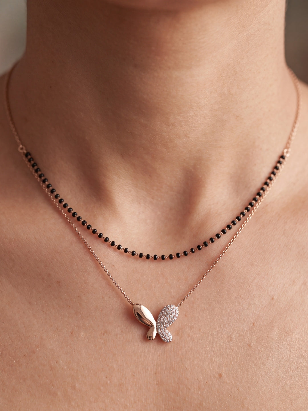 Rose Butterfly Double-Layer Mangalsutra