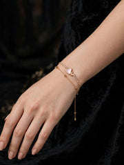 Rose Triangle Charm Link Bracelet