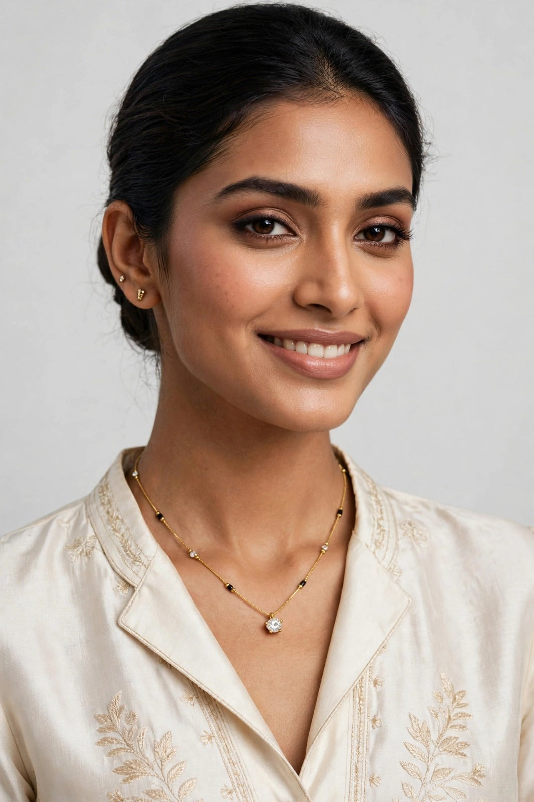 Golden Solitaire Charm Mangalsutra