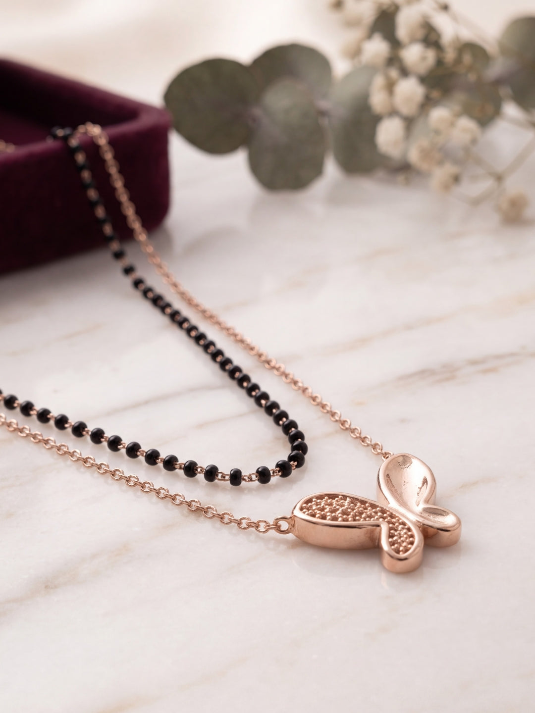 Rose Butterfly Double-Layer Mangalsutra