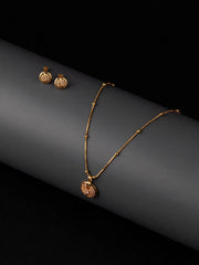 Golden Geometric Halo Necklace Set