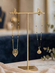 Golden Oval Diamond Mangalsutra Set