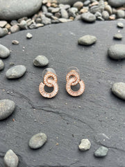 Rose Gold Interlinked Crystal Drop Earrings