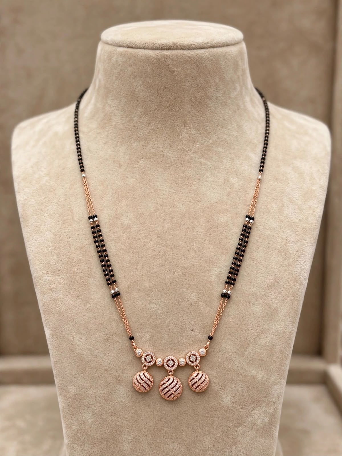 Rose Triple Charm Radiance Mangalsutra