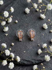 Rose Gold Baguette Crystal Hoop Earrings
