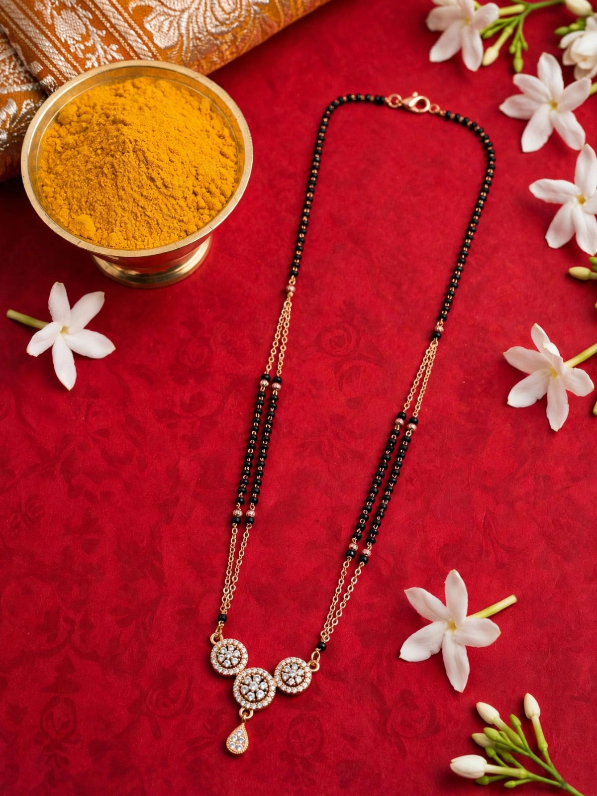 Rose Triple Radiance Teardrop Mangalsutra
