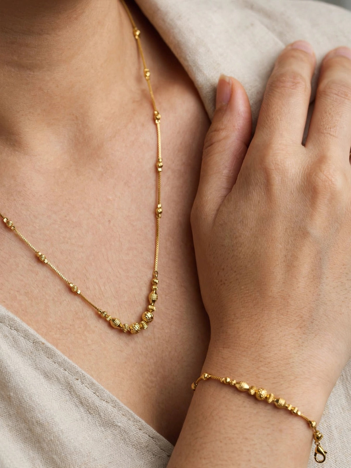 Golden Traditional Grace Mangalsutra Set