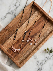 Rosé Heart & Butterfly Mangalsutra Set
