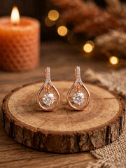 Rose Gold Teardrop Radiance Earrings