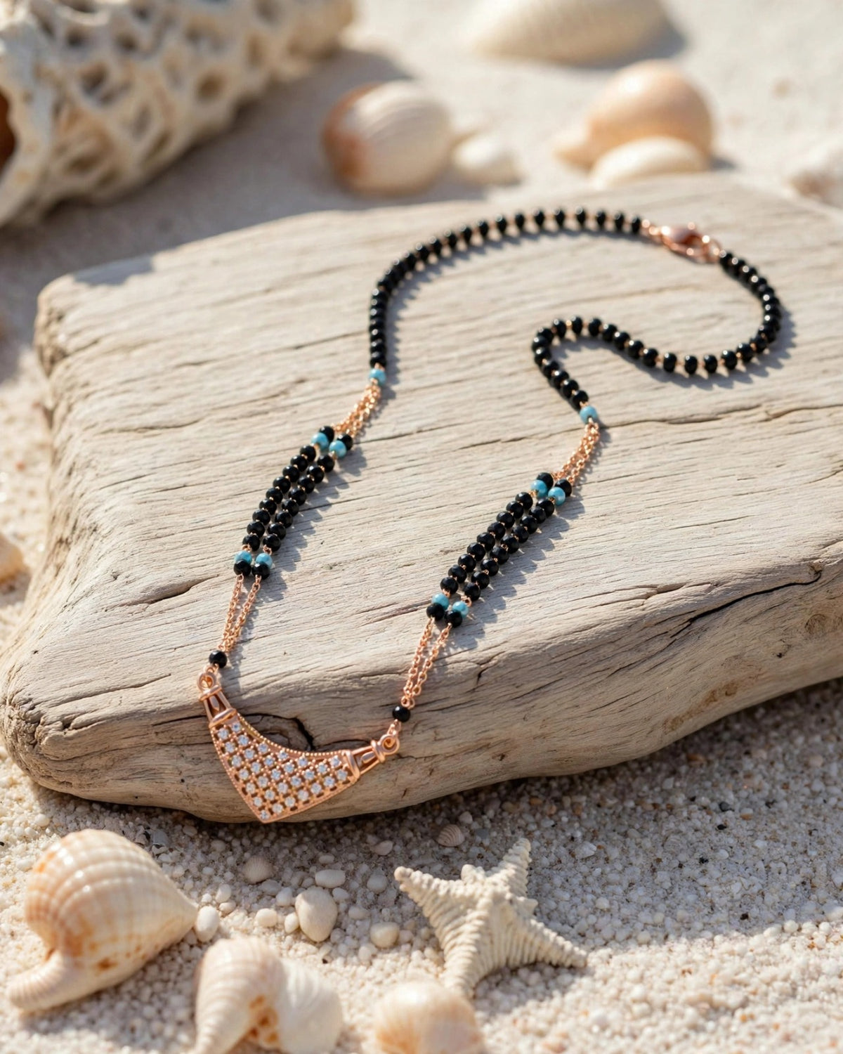 Rose Geometric Spark Mangalsutra