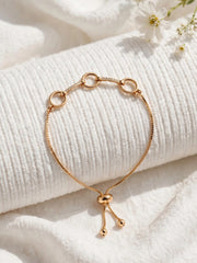 Golden Oval Link Stone Bracelet